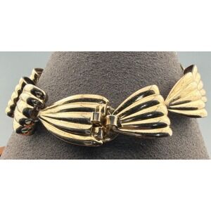 Vintage Napier Sterling Silver Bow Link Bracelet 1952 Book Piece Bertolli